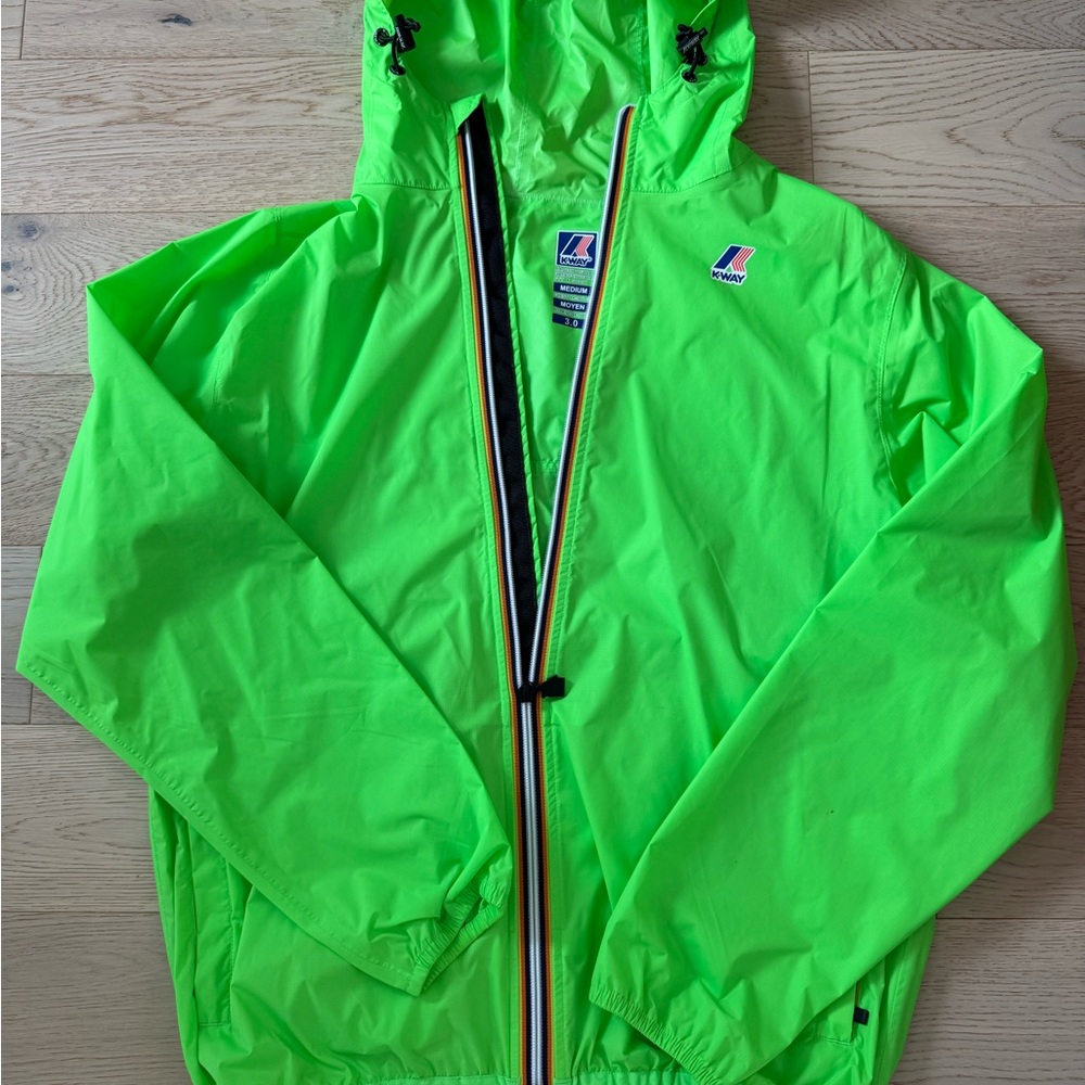K-Way Neon Green Windbreaker Men’s Jacket